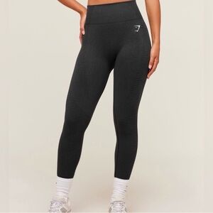 Gymshark Vital Seamless Black Marl Leggings | High-Waisted | XS | Like New